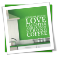 Vinyl Decals Wall Art Stickers - Love & Coffee