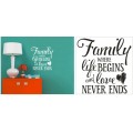 Vinyl Decals Wall Art Stickers - Family Never Ends