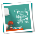 Vinyl Decals Wall Art Stickers - Family Never Ends