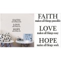 Vinyl Decals Wall Art Stickers - Faith Love Hope