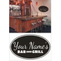 Vinyl Decals Wall Art Stickers - Personalised Bar & Grill