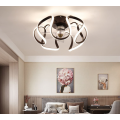 Modern Black Cage Ceiling Fan LED Light With Remote Control - 7505