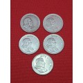 5 X 1965 20 CENT COINS