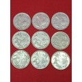 9 X 2ND DECIMAL 20 CENT COINS