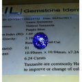 * Premium Grade Tanzanite* 6.24CT Certified Tanzanite  [vB7/7]