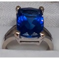 8.60CT rare Blue-Violet Fluorite, White Gold Ring