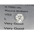 * Diamond *   0.705CT Diamond [ EGL Certified ] Round Brilliant Cut  L  VS2