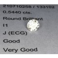 * Diamond *   0.544CT Diamond [ EGL Certified ] Round Brilliant Cut  L  VS2