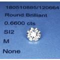 * Diamond *   0.66CT Diamond [ EGL Certified ] Round Brilliant Cut  M SI2