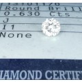 * Diamond *   0.630CT Diamond [ EGL Certified ] Round Brilliant Cut  J I1