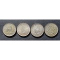 Lot of 4 x 5 shilling Crowns 1951, 1952, 1958 and 1960