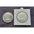 2 x Silver R1 coins 1987 and1990