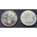 Lot of 2 x Silver R1 coins 1974 and 1985
