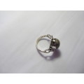 Fine Jewellery, Ring, Silver, Semi-Precious Brown Stone, Stamped 925, Size 18,5mm