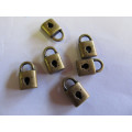 Charms, Pad Lock, Acrylic, Bronze, 16mm, 5pc