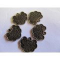 Charms, Chinese Coin, Metal, Bronze, 18mm, 4pc