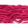Glass Beads, Fancy, Round, Red Shimmer, 8mm, ±52pc