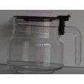 Universal Coffee / Tea Pot, Clear Glass With Brown Lid, Solid Glass Handle, 6 x Cup`s, See Photos...