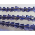Glass Beads, Indian Beads, Triangle, Purple, 11mm x 11mm (sizes vary slightly), 20pc