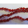 Glass Beads, Indian Beads, Triangle, Red, 5mm (sizes vary slightly), 20pc