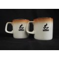 2 x Glazed Rooibos Tea Mugs, Continental, SABS Stamped, Made In South Africa, See Photos ....