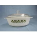 Vintage Anchor Hocking Fire King Casserole Dish Ovenware, Meadow Green, Made In USA