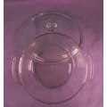 Fire King Dish With Lid, USA, Clear Glass, 2 Liter, 23cm, Oven and Microwave Safe,See Photos...