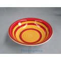 Salad Bowl, White Outer With Brown/Yellow/Dark Orange Inside, ±700ml, See Photos