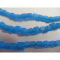 Glass Beads, Indian Beads, Cubes, Matte Sky Blue, 6mm, ±20pc