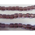 Glass Beads, Indian Beads, Cubes, Grape, 10mm, ±20pc