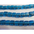 Glass Beads, Indian Beads, Cubes, Teal, 10mm, ±20pc