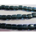 Glass Beads, Indian Beads, Cubes, Dark Sea Green, 10mm, ±20pc