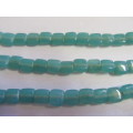 Glass Beads, Indian Beads, Cubes, Seafoam, 10mm, ±20pc