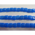 Glass Beads, Indian Beads, Cubes, Turquoise, 10mm, ±20pc