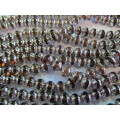 Glass Beads, Fancy, Round, Brown With Silver, 10mm, ±40pc