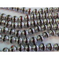 Glass Beads, Fancy, Round, Red With Silver, 12mm, ±34pc