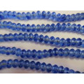 Glass Beads, Fancy, Indian Beads, Rondelle, Blue, 6mm x 11mm, ±20pc