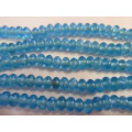 Glass Beads, Fancy, Indian Beads, Rondelle, Turquoise, 6mm x 11mm, ±20pc