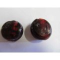 Glass Beads, Fancy, Indian Beads, Foil Beads, Flat Round, Garnet Red, 25mm, 1pc