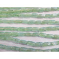 Glass Beads, Fancy, Indian Beads, Long Cube, Speckled Green, 14mm x 7mm, ±20pc
