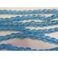 Glass Beads, Fancy, Indian Beads, Oval, Speckled Turquoise, 11mm x 10mm, ±20pc