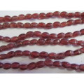 Glass Beads, Fancy, Indian Beads, Squoval, Speckled Grape, 10mm x 6mm, ±20pc