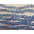 Glass Beads, Fancy, Indian Beads, Squoval, Speckled Blue, 10mm x 6mm, ±20pc