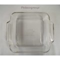 Anchor Ovenware Square Baking Dish - USA, Oven And Microwave Safe, Clear Glass, 200 x 200 x 55mm, 2l