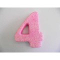 Polistyrene Number 4, Pink With Glitter, ±100mm x 20mm, 1pc