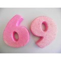 Polistyrene Number 6 OR 9, Pink With Glitter, ±100mm x 20mm, 1pc
