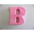 Polistyrene Letter B, Pink With Glitter, ±100mm x 20mm, 1pc