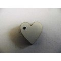 Charms, Heart, Wood, White, 20mm, 2pc