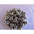 Metal Beads, Round, Acrylic, Nickel Colour, 8mm, ±30pc