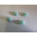 Flower, No Hole, Acrylic Rose, Green, 7mm, 5pc